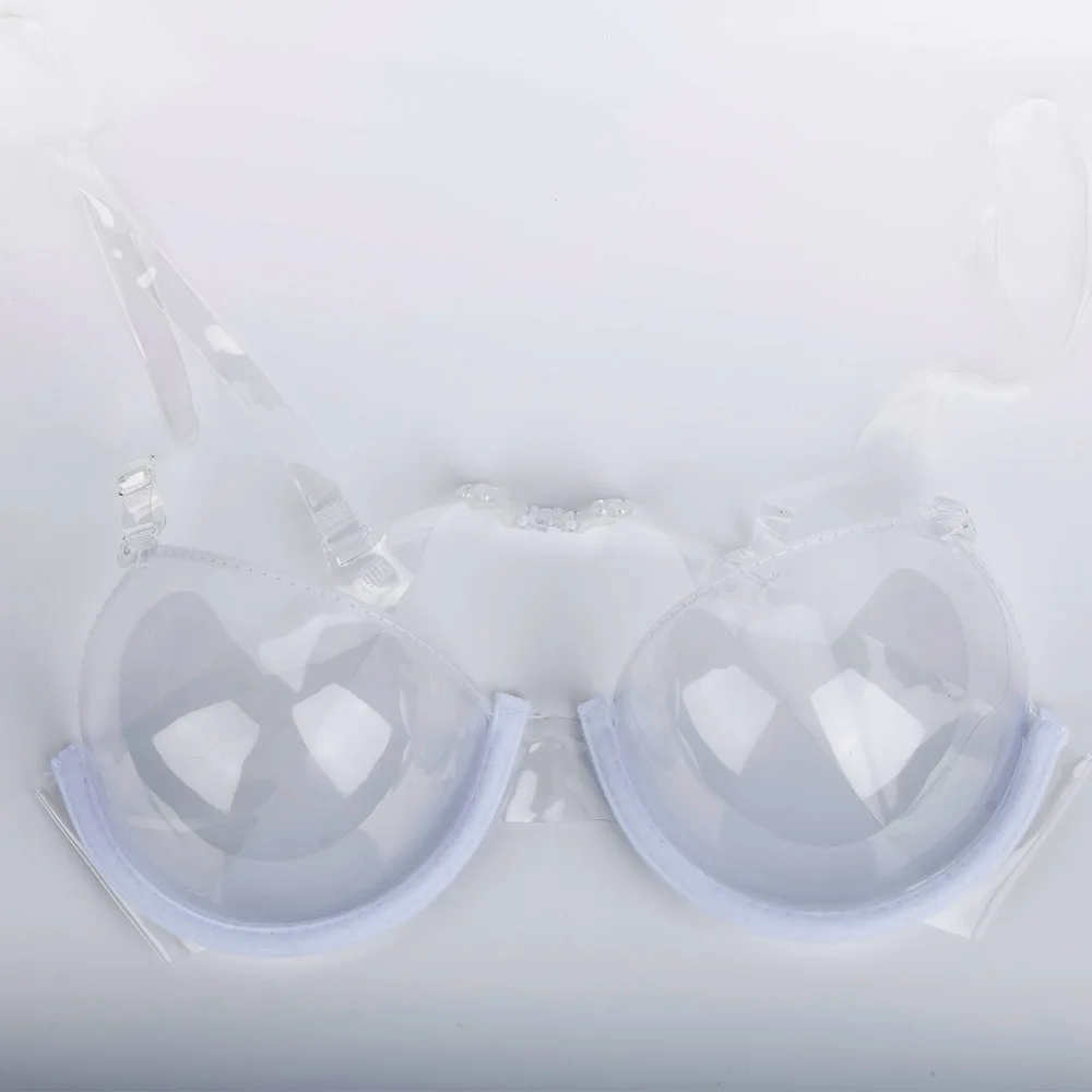 

2019 Women 3/4 Cup Transparent Clear Push Up Bra Ultra-thin Strap Gathering Invisible Bras Underwear Sexy Seamless Bra Bralette