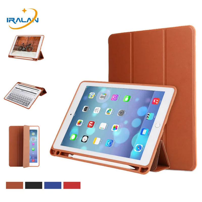 Умный чехол для Apple iPad 9 7 2018 с карандашом из искусственной кожи защитный