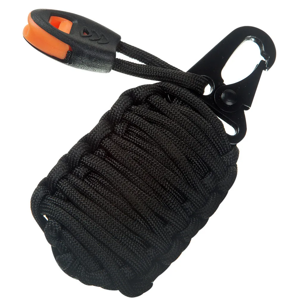 

Outdoor Carabiner Grenade Paracord Survival Kit Keychain Fishing Fire Starter