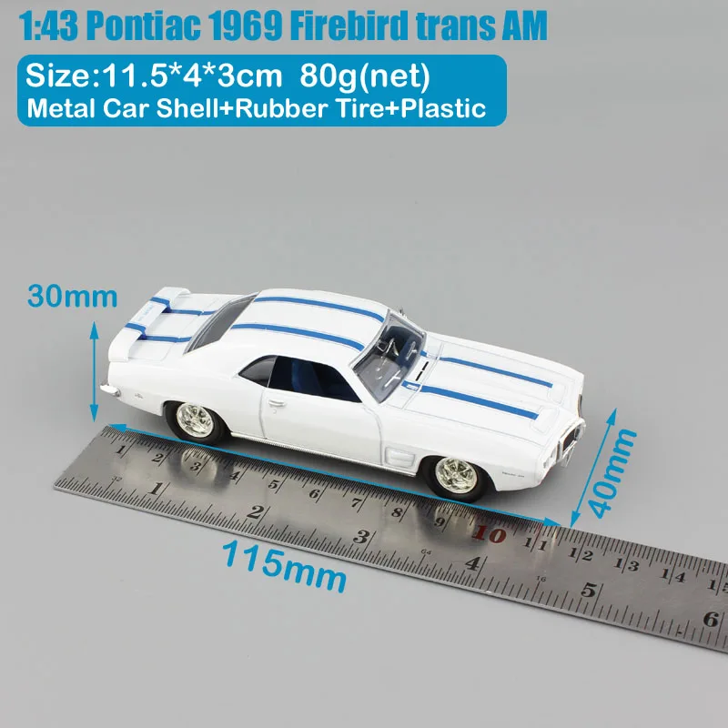 1:43 Брендовые мини весы Pontiac 1969 Жар-птица Транс АМ Классический Дисплей Металлический автомобильный коллекционный автомобильный модель игрушки для детей