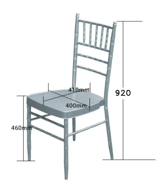 Многоцелевой бамбуковый металлический свадебный стул для банкета обеденные стулья - Цвет: silver