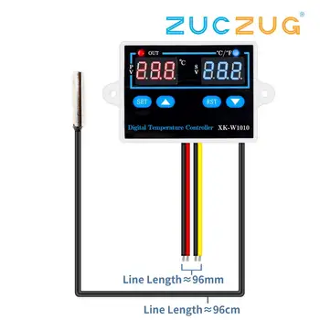 

XK-W1010 C/F Digital Thermostat Temperature Controller 10A Direct Output Egg Incubator Temperature Regulator 110V 220V 12V 24V