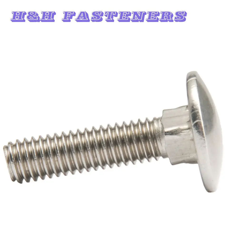 

M8 (Thread Dia.8mm) A2 Stainless Steel Carriage Bolt Coach Bolt Pitch 1.25mm Length 12 to 60mm