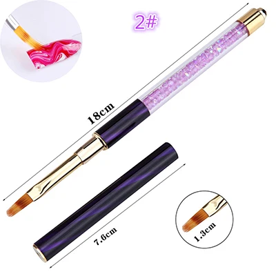 Сливовый Unique Cat's Eye Handle Nail Art Design Pen Nail Art Dotting Painting Liner Acrylic Nail Gel Brush Manicure Flat Brush Tools - Цвет: Сливовый