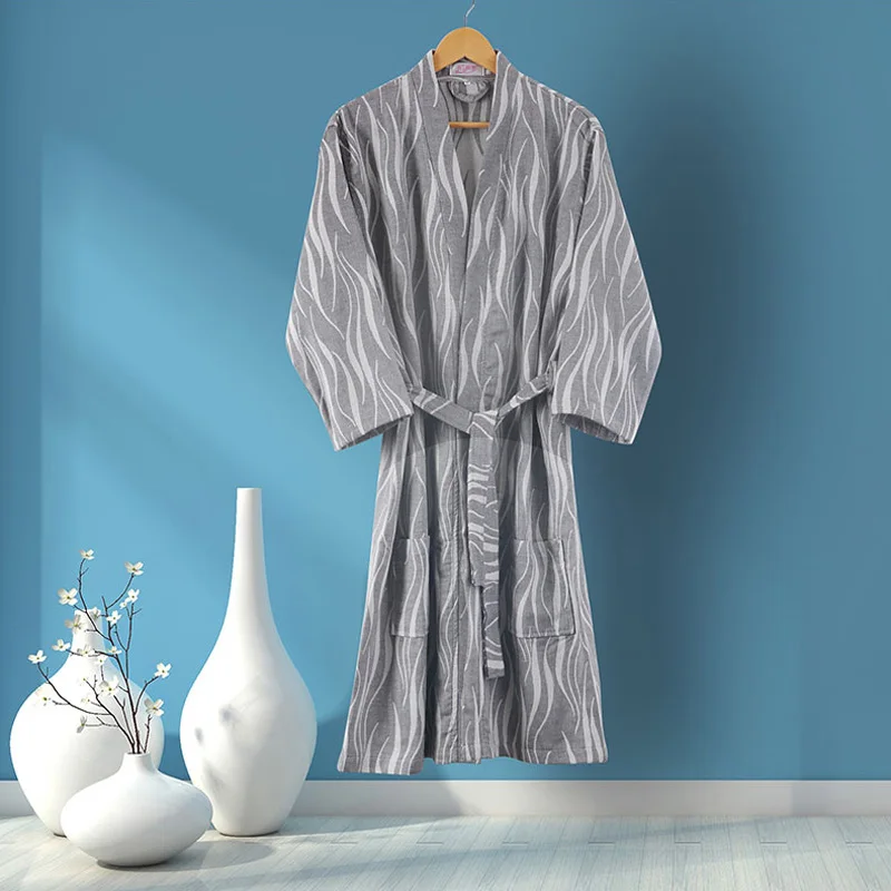 Женская ночная рубашка из чистого хлопка, Женский Летний Тонкий марлевый халат, японский стиль, женская ночная рубашка, хлопок, халат, одежда для сна