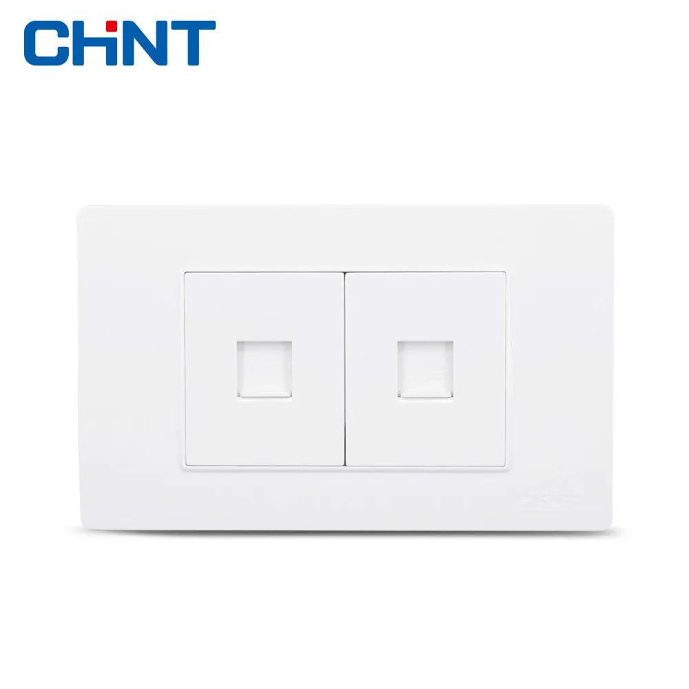

CHINT Electric NEW5D White Two Position Telephone Computer Socket Telephone Extension Socket Network Socket