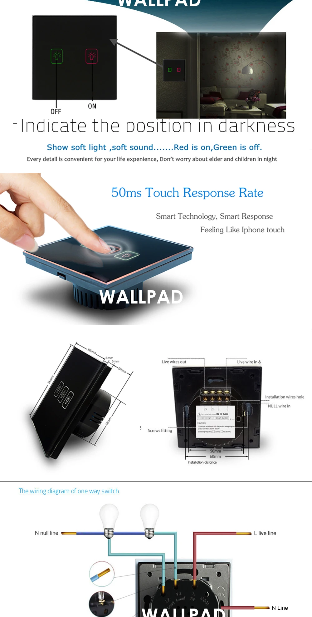 ЕС UK 110 В-250 В адррес Wallpad белый кристалл GlassTouch 3 Gang RF433 Беспроводной удаленного Управление Сенсор 2 пути 3 способ лестницы выключатель света