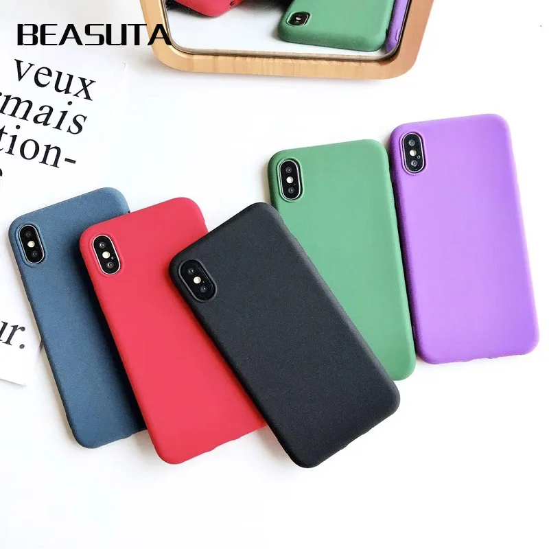 

Color Scrub Pink soft TPU silicone case for iphone XS MAX case 6plus 7 8 plus XR samsung s8 s9 note P20 mate 10 case capa with