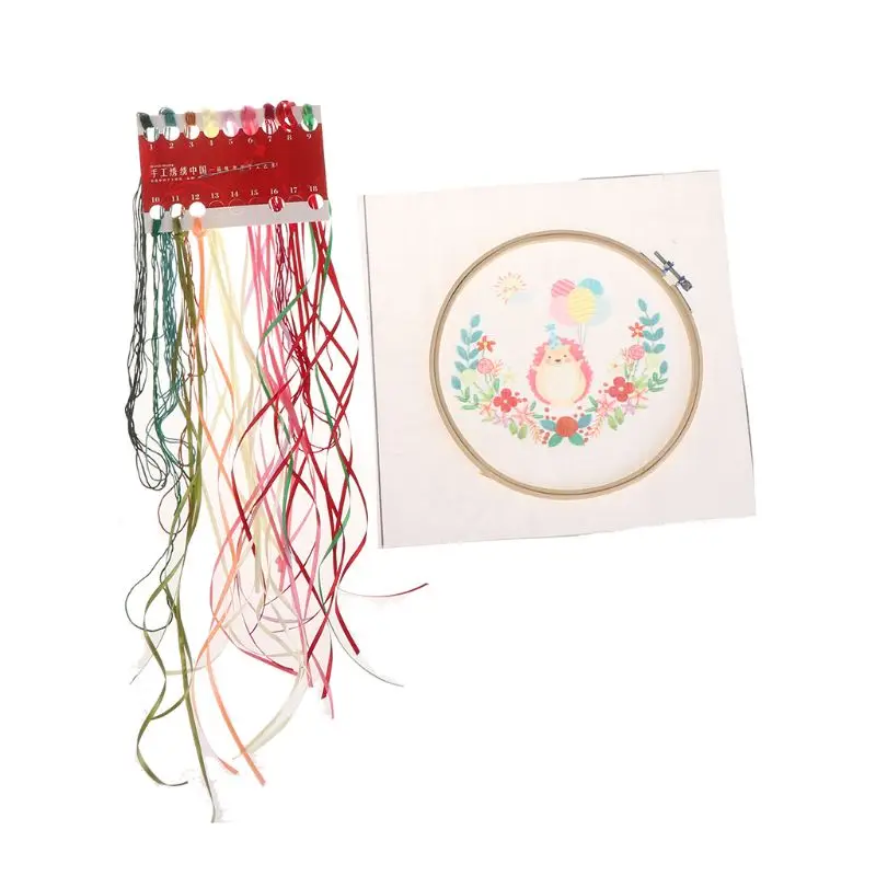 

Cartoon Animals DIY Embroidery Ribbon Set With Frame For Beginners Kits Needlework Cross Stitch Arts Crafts Sewing Decoration