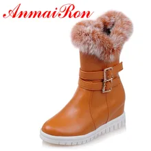 ANMAIRON Low Heels 5 Colors Buckle Wedges Heels Platform Boots Women Winter Fur Boots Sweet Lady Shoes Woman Casual Boots ANMAIRON Low Heels 5 Colors Buckle Wedges Heels Platform Boots Women Winter Fur Boots Sweet Lady Shoes Woman Casual Boots