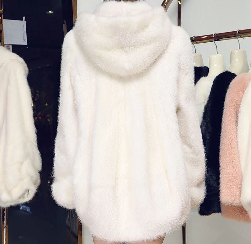Зимняя модная куртка с капюшоном из искусственного меха, толстая теплая парка с имитацией меха енота, повседневное пальто большого размера для женщин 227