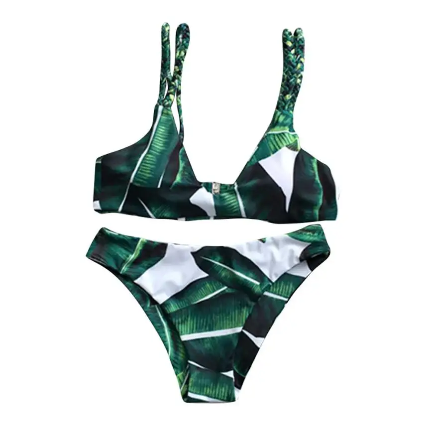 

2018 New women's bikinis swimsuit swimwear women bikini Set Sexy Leaves For Rope Swimsuit Push-up Swimwear Summer beach HOT M25