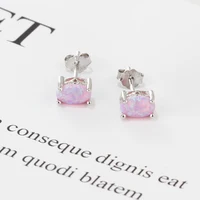 925 Sterling Silver Oval Pink Fire Opal Earrings for Women Fashion Korean Earrings Fine Jewelry Wedding Gift (Lam Hub Fong) - Image 4