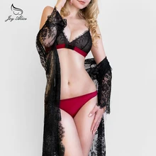 2017 New Transparent Sheer Lace intimates Wire Free Ultra Thin Bra and Panties Set Underwear Women Sexy Unlined hollow Lingerie