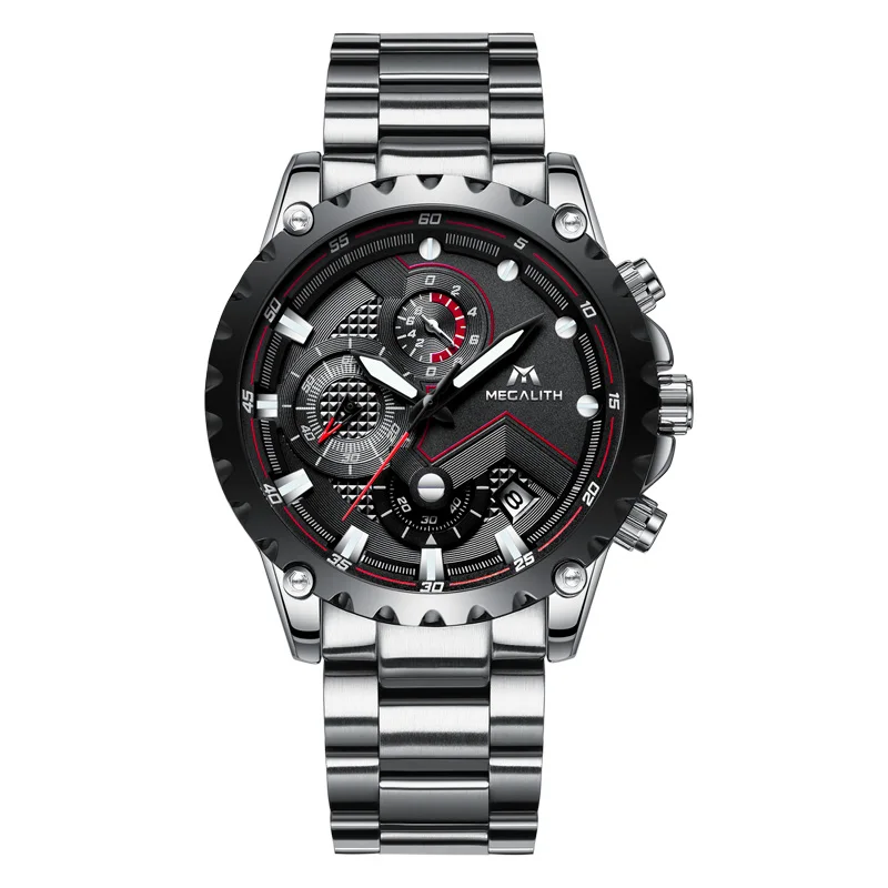 

MEGALITH Top Brand Luxury Watches Men Waterproof Stainless Steel Chronograph Date Sports Watch Male Clock Relogio Masculino