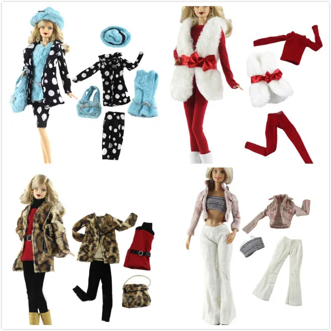 

One Set Doll Dress Fashion Super Model Coat Modern Outfit Daily Wear For Girl Doll Accessories Gift Baby Toys Mix Style