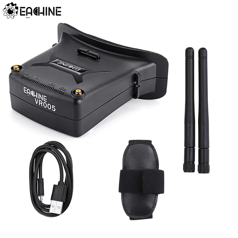 

Eachine VR005 2.7 Inch 5.8G 48CH HD FPV Goggles Raceband Auto-Search With Dual Antennas 3.7V 1000mAh Battery For RC Drone