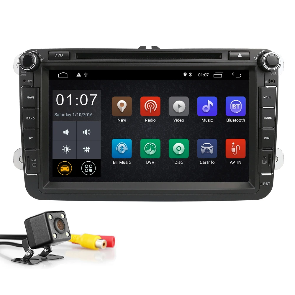 Excellent 8Inch Android 9.0 2 Din IPS Car DVD player For  V W/Golf/Tiguan/Skoda/Fabia/Rapid/Seat/Leon/Skoda Remote control Free camera IGO 0