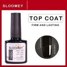 SLOOMEY черная бутылка 8 мл Top Coat гель лак для ногтей Nail Art накладной ноготь с металлическим чипом Гель-лак полу постоянный УФ светодиодный Гель-лак