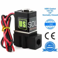 1/8" Электромагнитный клапан, 12В DС, нормально закрытый, NPT