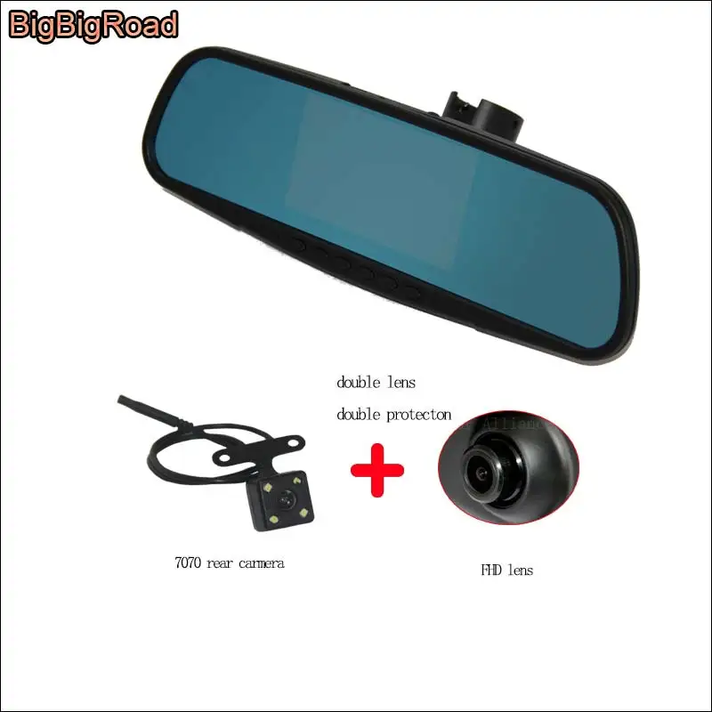 BigBigRoad For Peugeot 508 Car Blue Screen mirror DVR rear view camera video recorder parking monitor keep car original style BigBigRoad For Peugeot 508 Car Blue Screen mirror DVR rear view camera video recorder parking monitor keep car original style