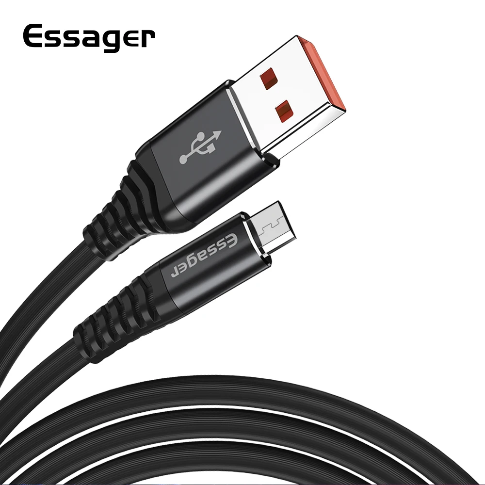 Essager Micro USB кабель 10 шт. оптовая продажа для samsung Xiaomi шнур 2.4A Быстрая зарядка 2 м 1