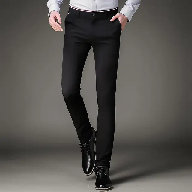 Us 21 84 48 Off Jbersee Mens Black Dress Pants Formal Slim Fit Wedding Men Suit Business Office Casual Trousers Smarter Ping Better Living Aliexpress