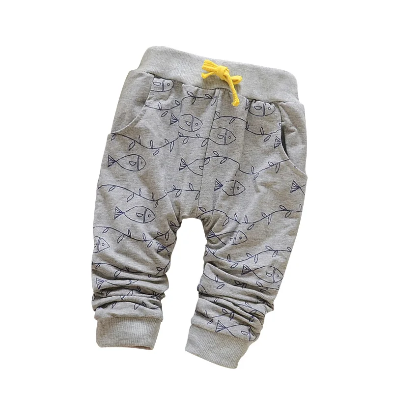 

New 2015 spring Lovely Fish Fashion boy newborn pants Baby boy pants brand cotton children's pants baby clothing Autumn 7-24M