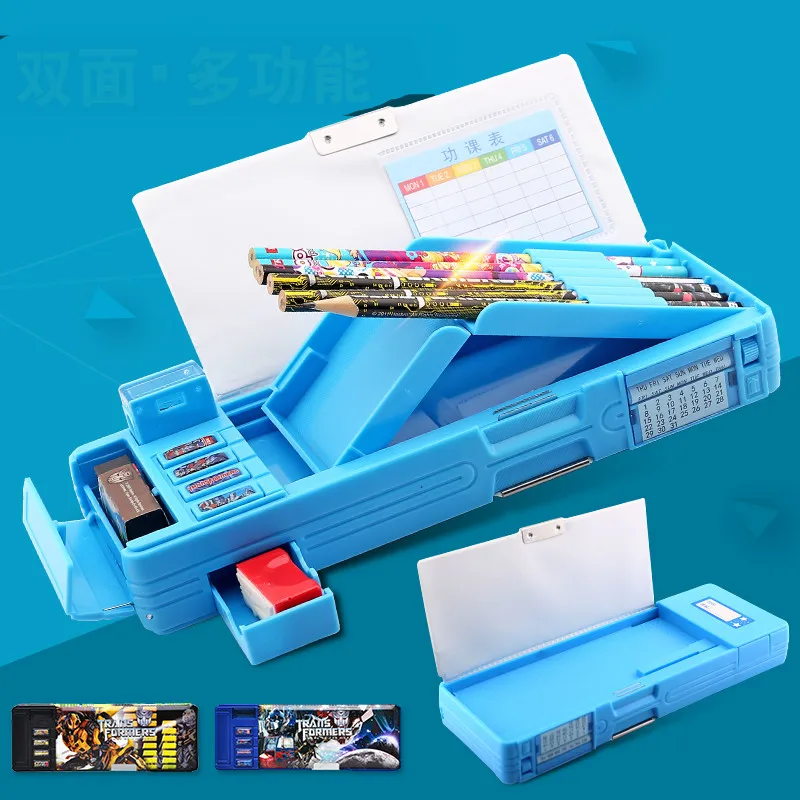 Free shipping large capacity Korean style pencil box multifunctional
