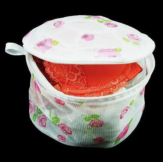 Cylindrical printing nursing bra wash bags large fine mesh laundry bag
