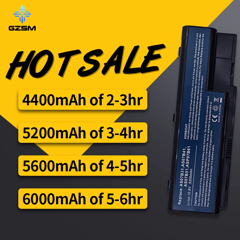 HSW Аккумулятор для ноутбука Acer Aspire 5230 5235 5310 5315 5330 5520 AS07B31 AS07B41 AS07B71 AS07B72 AS07B42 |
