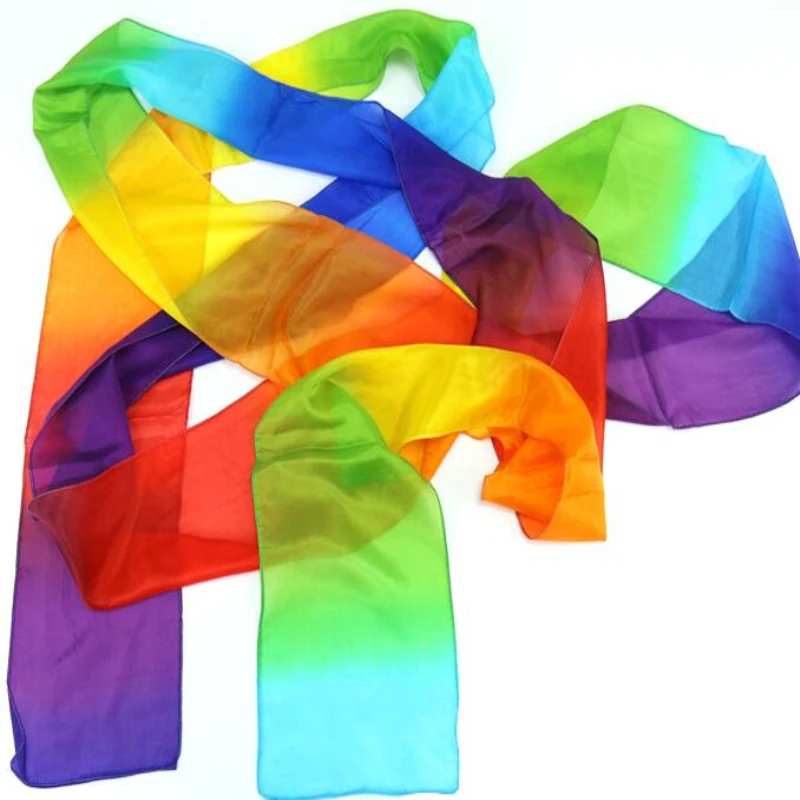 

rainbow long Waterfall Of Silk magic tricks 5m silk scarves magic props