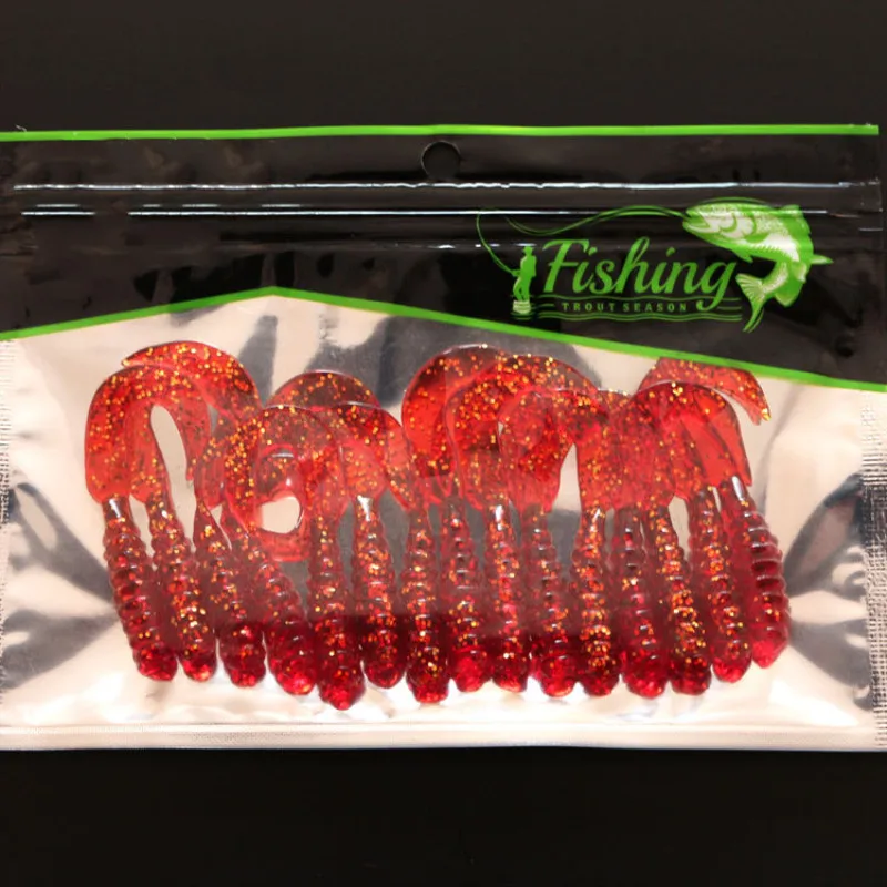 

15Pcs Fishing Lure 6cm 1.7g tail Soft Worm Shrimp silicone bait Fish crank bait Ocean Rock fishing tackle