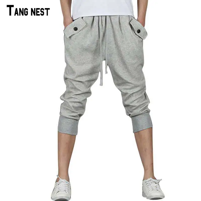 TANGNEST Men Shorts 2017 New Arrival Male Casual Loose Knee Shorts Men s Solid Summer Breathable