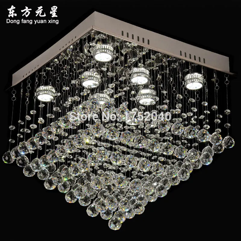 

crystal chandelier light fixture simple square crystal lamp with LED light source