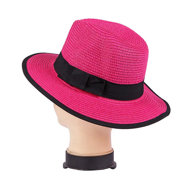 Women Hat Small Sun Hat Summer Beach Cap Folding Brim Straw Cap Fashion