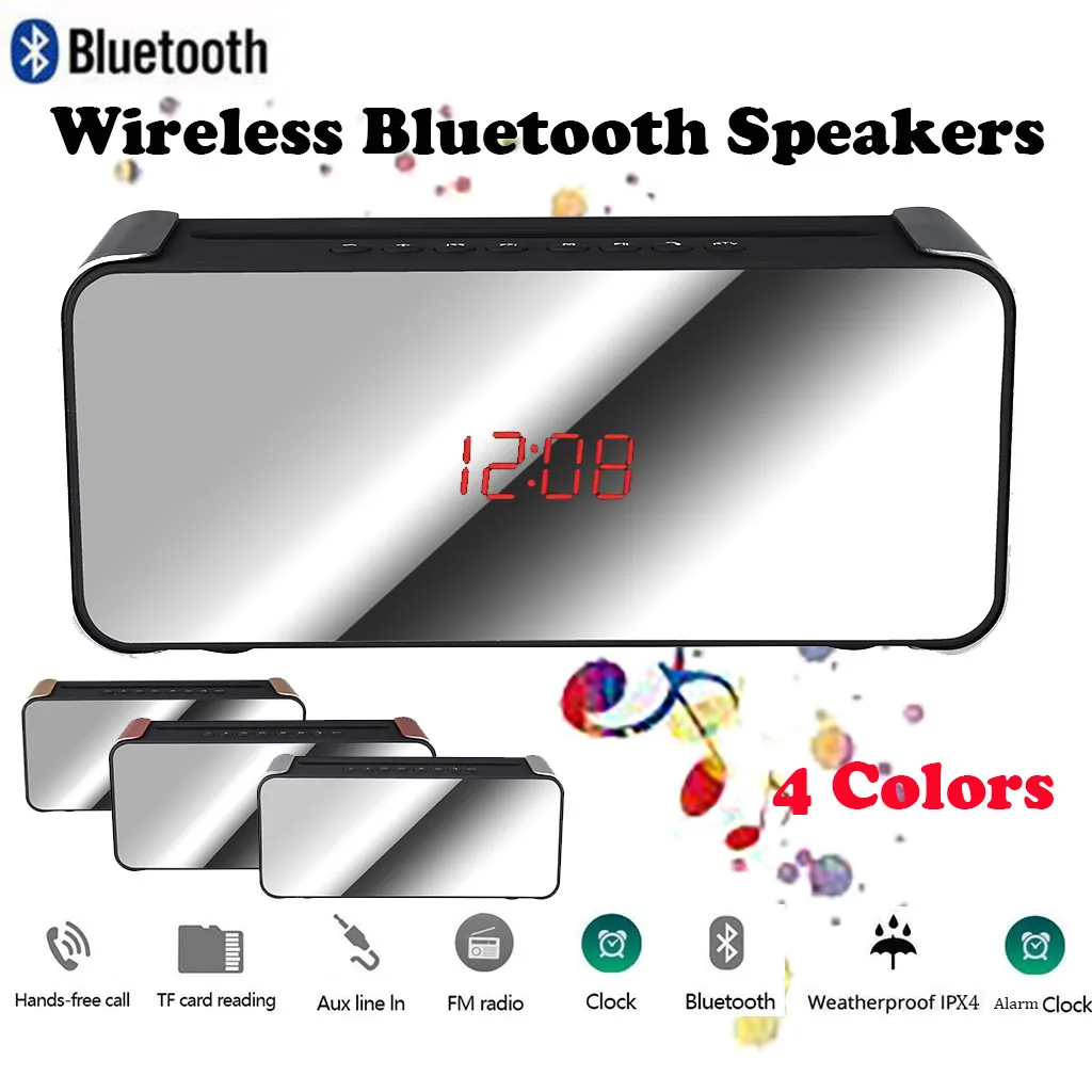Беспроводной Bluetooth динамик тяжелый бас колонки музыкальный плеер Поддержка LED