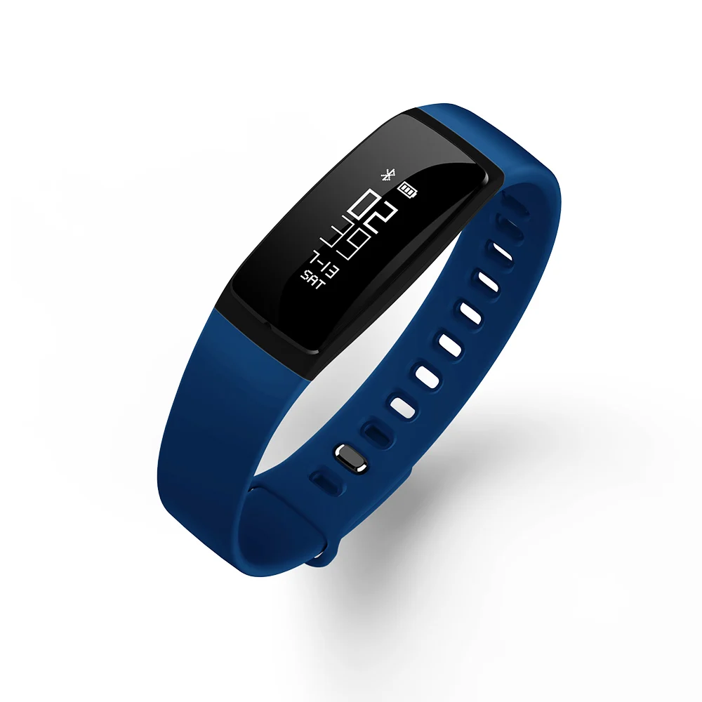 SmartBand V07 Смарт Браслет часы монитор сердечного ритма крови Давление браслет Фитнес трекер SMS для Android/IOS Телефон - Цвет: Blue