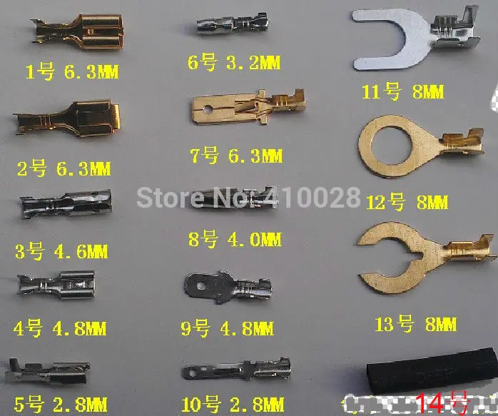 imágenes para Envío gratis 300 unids mix 2.8 MM 4.8 MM 6.3 MM elegir entre 14 tipos de modelo de cobre Conector de Terminales De auto terminales de vehículos automóviles imágenes para Envío gratis 300 unids mix 2.8 MM 4.8 MM 6.3 MM elegir entre 14 tipos de modelo de cobre Conector de Terminales De auto terminales de vehículos automóviles