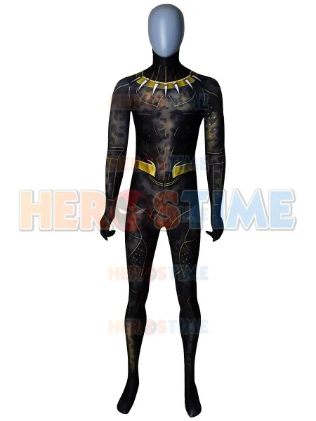 Черная пантера 2018 Killmonger костюм без маски спандекс зентай боди горячая Распродажа