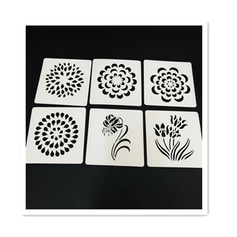 dahlia stencils flower stencils template for drawing and scrapbook chalk acrylic painting set of 6 small pieces stencils aliexpress