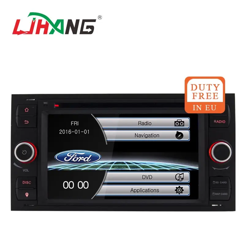 Цена LJHANG 2 Din Автомобильный мультимедийный плеер для Ford Mondeo Focus Transit C MAX gps Navi автомобильный Радио автомобильный головное устройство USB микрофон RDS