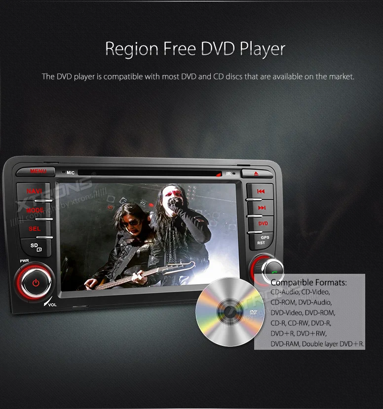 Excellent XTRONS 7 inch 2 DIN Car DVD Player GPS Navigation Radio Canbus USB SD for Audi A3 8P/A3 8P1 3-door Hatchback/S3 8P/RS3 Sportback 11 Excellent XTRONS 7 inch 2 DIN Car DVD Player GPS Navigation Radio Canbus USB SD for Audi A3 8P/A3 8P1 3-door Hatchback/S3 8P/RS3 Sportback 11