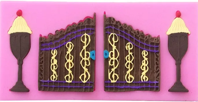 

Fence door light liquid silicone mold shape silicone fondant cake decoration mold chocolate clay cartoon DIY tools