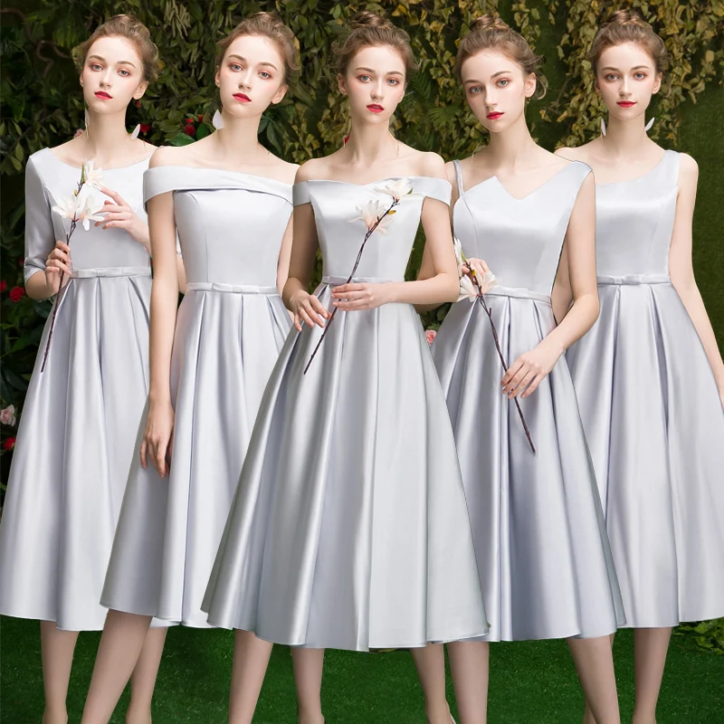 girls grey bridesmaid dress