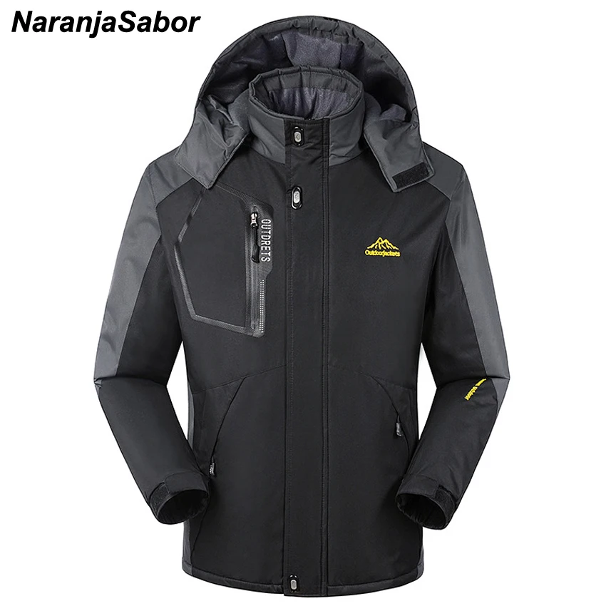 

NaranjaSabor Winter Men's Thick Casual Jackets Waterproof Windbreaker Thermal Coats Fleece Warm Male Clothing Plus Size 9XL N417