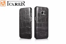Ultra Slim Embossed Crocodile Genuine Cowhide flip Leather for samsung s7 edge cover icarer Brand skin cover magnet wallet case