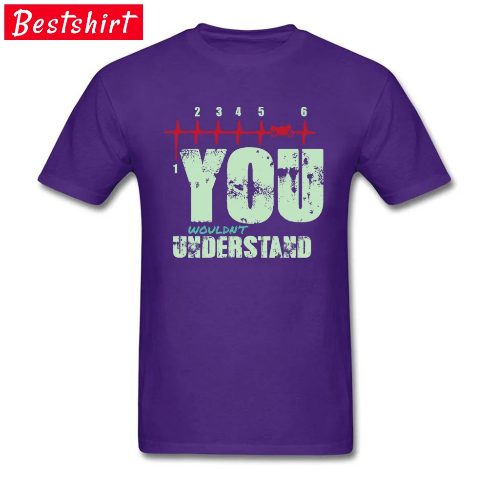 Motorcycle-Heartbeat-You-Wouldnt-Understand- Tops T Shirt Special Crew Neck Design Short Sleeve Cotton Student T Shirts T-Shirt Motorcycle-Heartbeat-You-Wouldnt-Understand- purple
