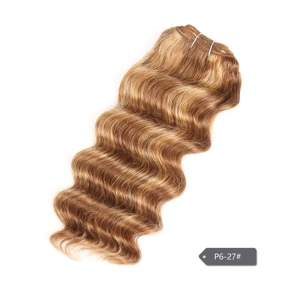 Human hair extensions human hair bundles 1 Piece Brazilian deep wave human hair weave bundles P6-27 T1B-99J Ombre Remy extension
