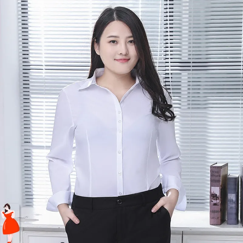 Женская блузка большого размера белая винтажная 5XL 6XL 7XL 8XL 9XL офисная длинная
